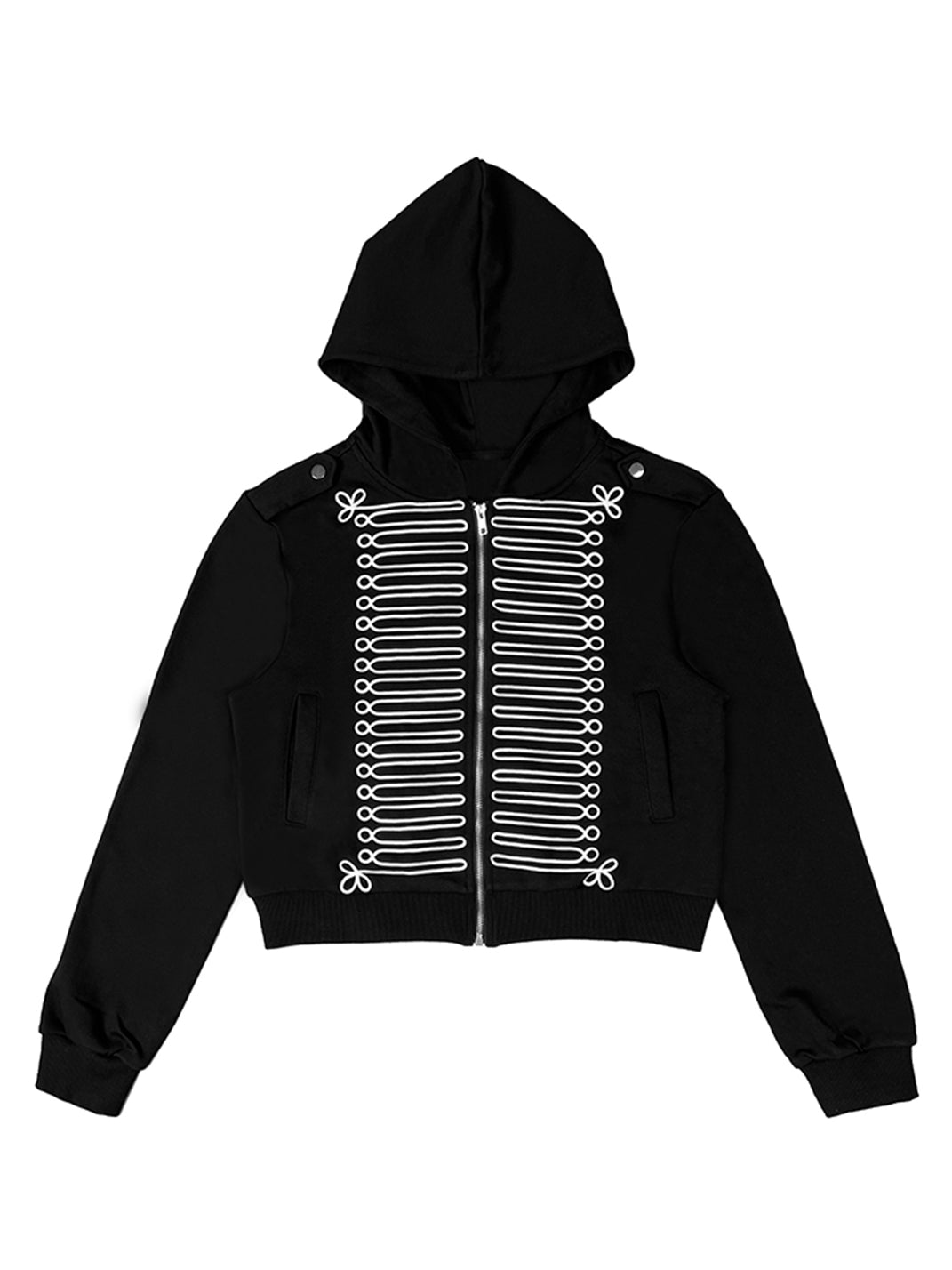 CHAI Epaulette Pattern Zip-Up Hoodie