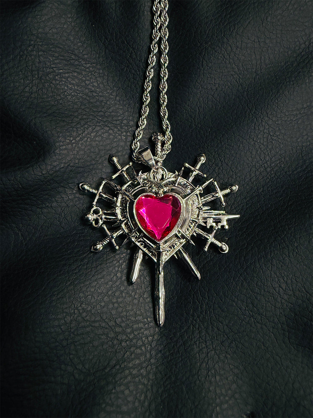 PAIKI Heart Pink and Blue Double Sided Necklace