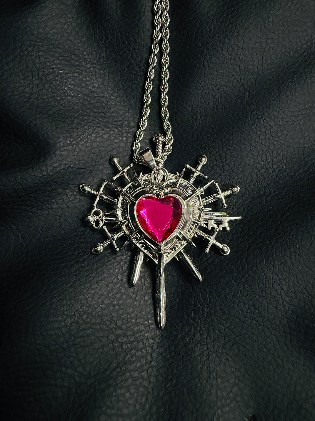PAIKI Heart Pink and Blue Double Sided Necklace