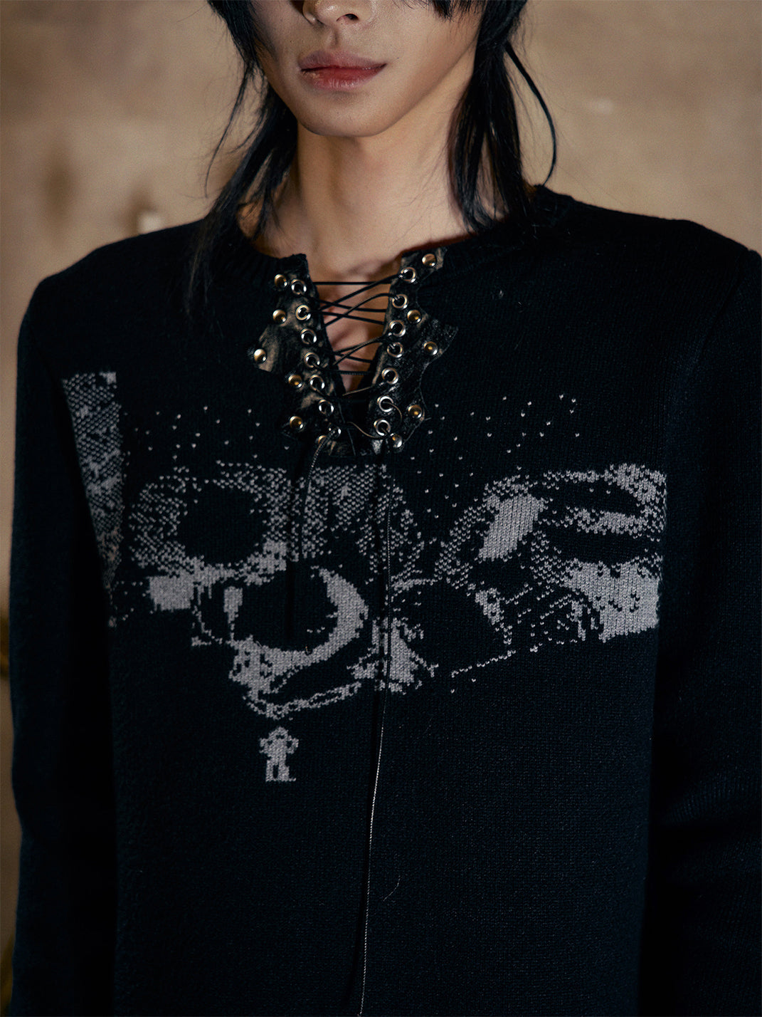 PAIKI LOVE Henley Collar Slim Fit Sweater