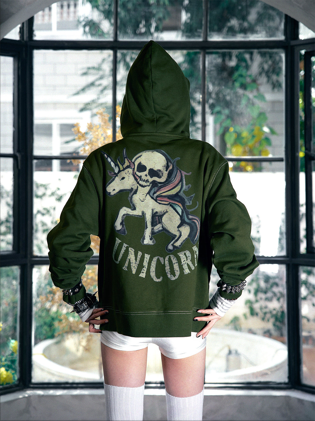 PAIKI Unicorn Cardigan Hooded Fleece Sweatshirt