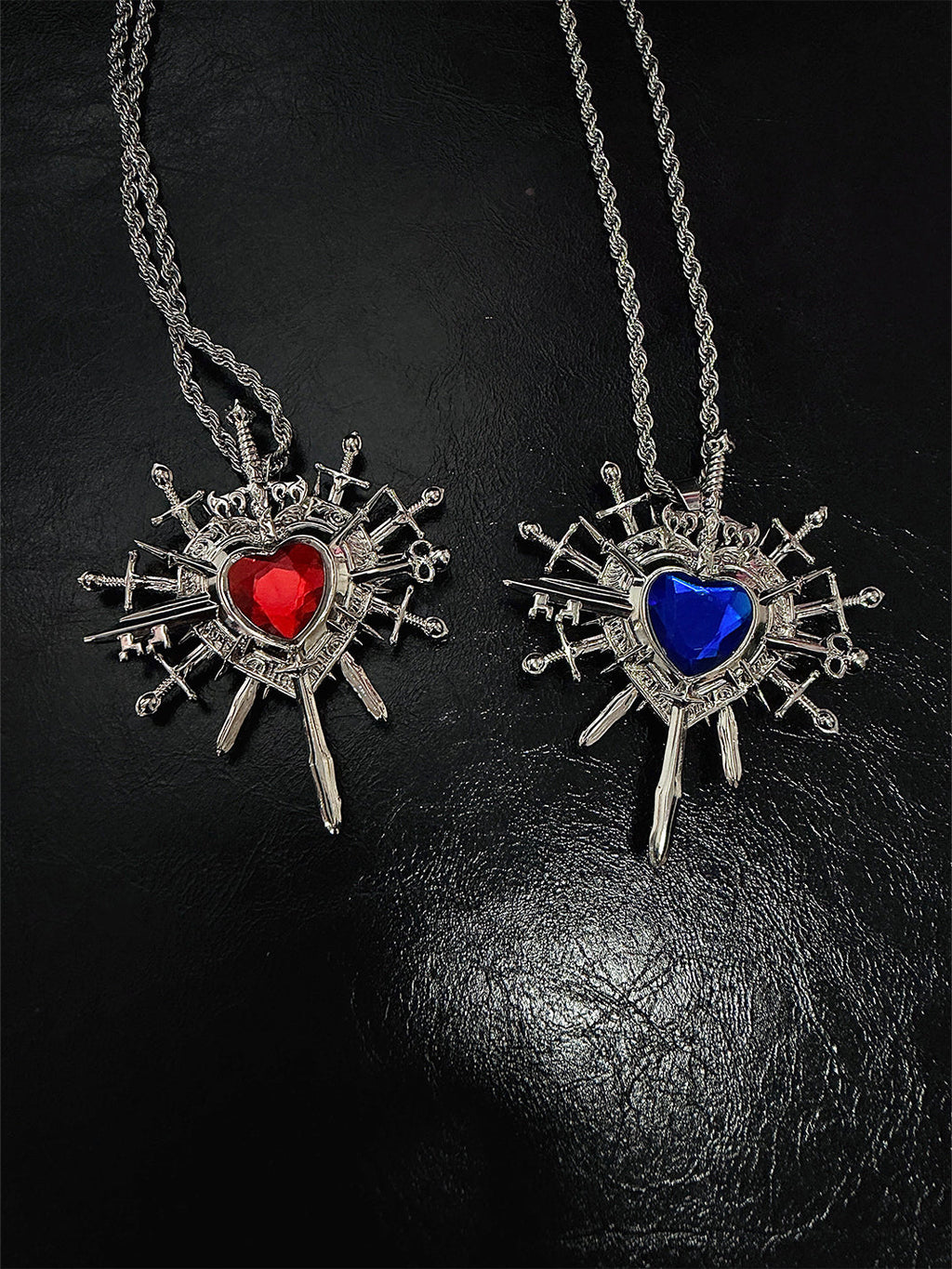 PAIKI Heart Pink and Blue Double Sided Necklace