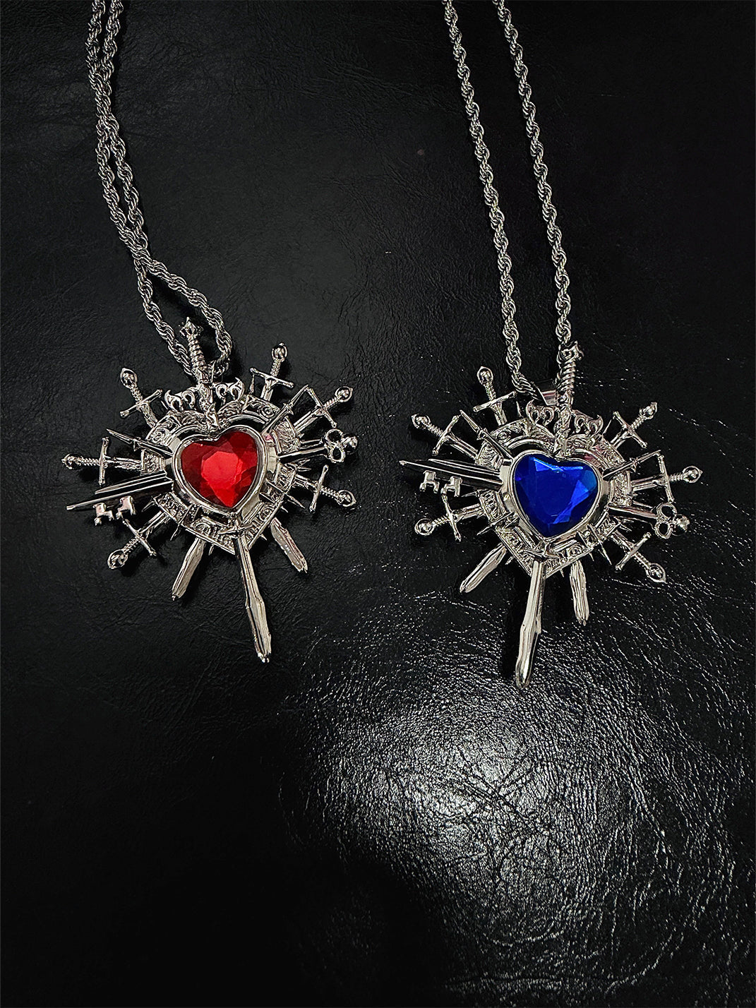 PAIKI Heart Pink and Blue Double Sided Necklace
