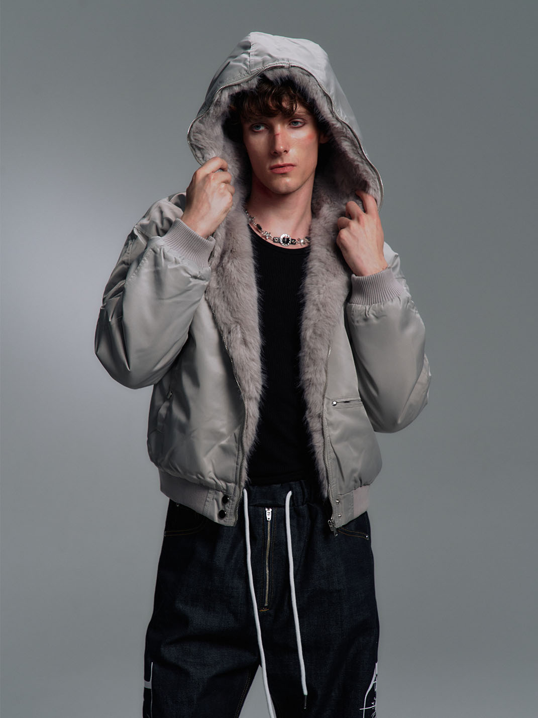 PAIKI Unisex Faux Fur Aviator Jacket