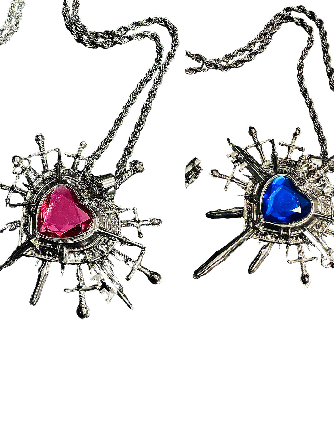 PAIKI Heart Pink and Blue Double Sided Necklace
