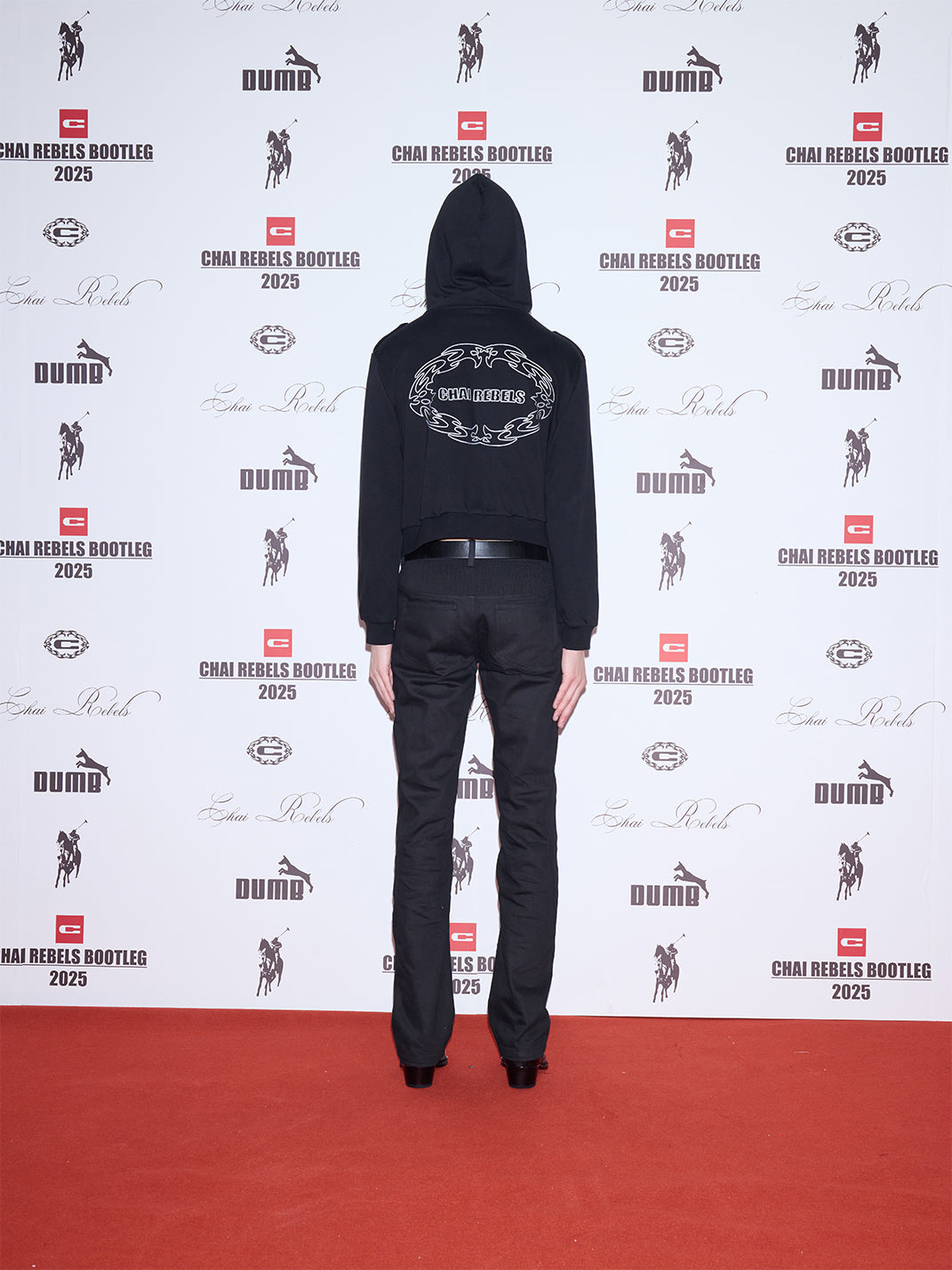 CHAI Epaulette Pattern Zip-Up Hoodie – Black