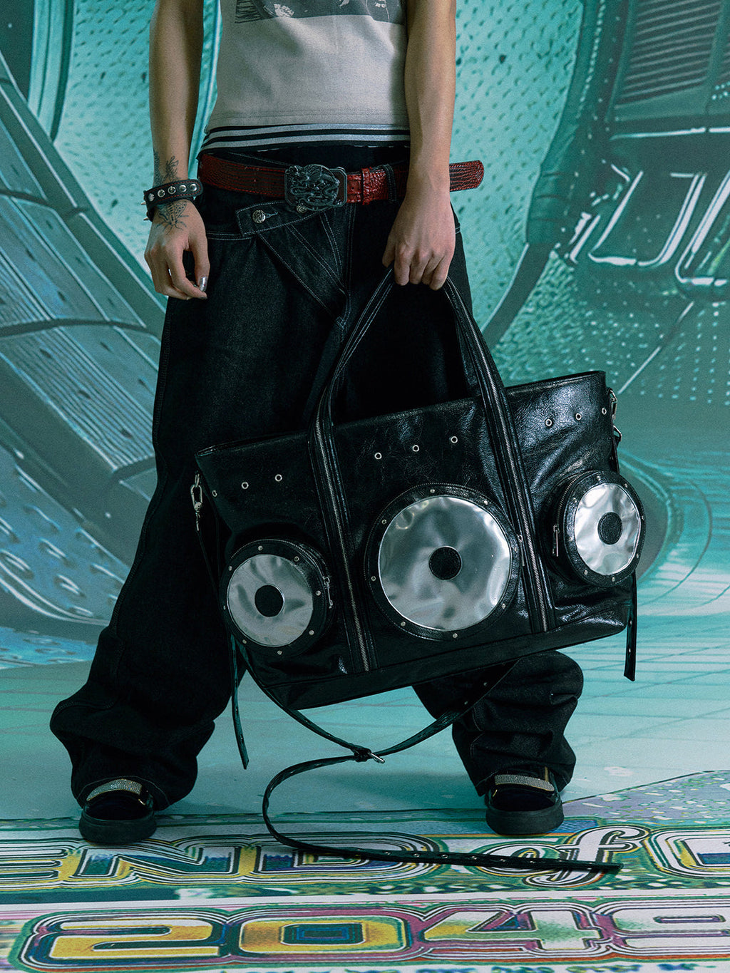 PAIKI Speaker Pattern One-Shoulder Tote Bag