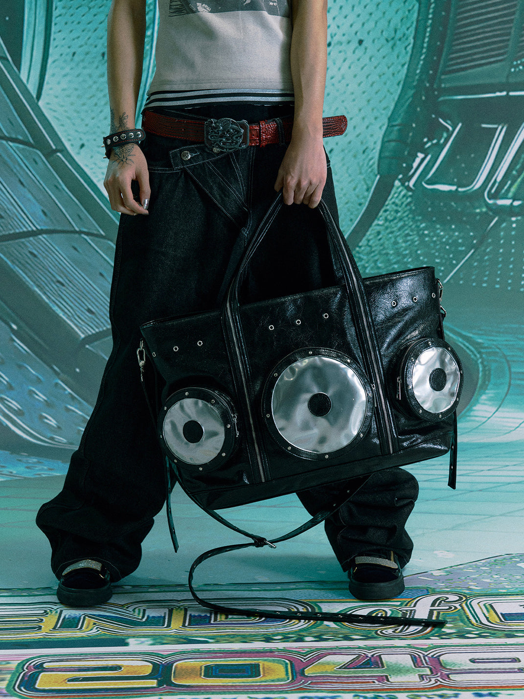 PAIKI Speaker Pattern One-Shoulder Tote Bag