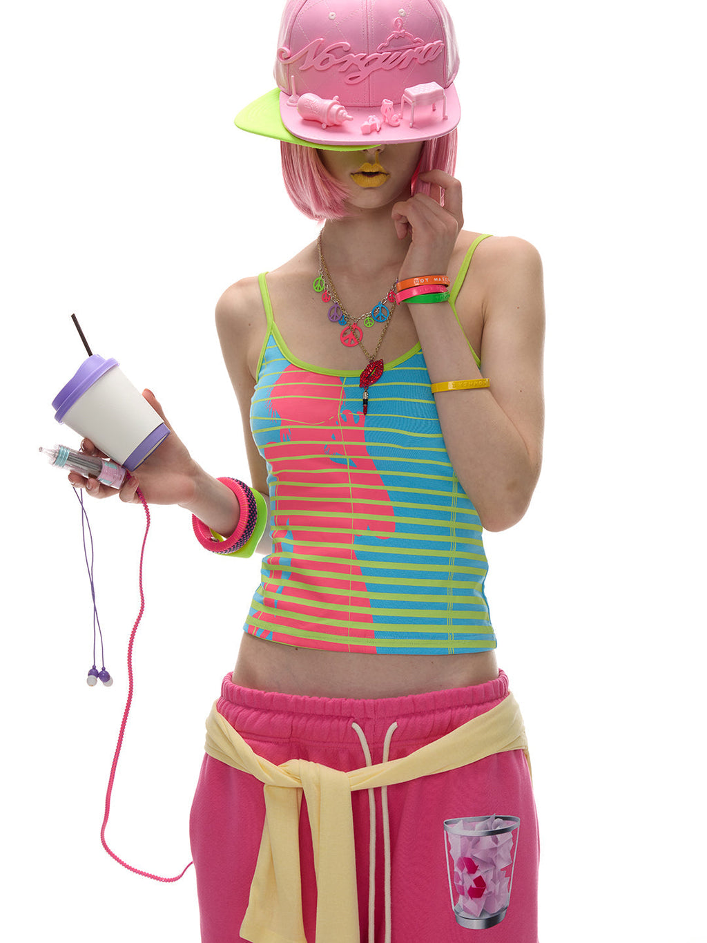NORGIRA Blind Girl Cyan Striped Tank
