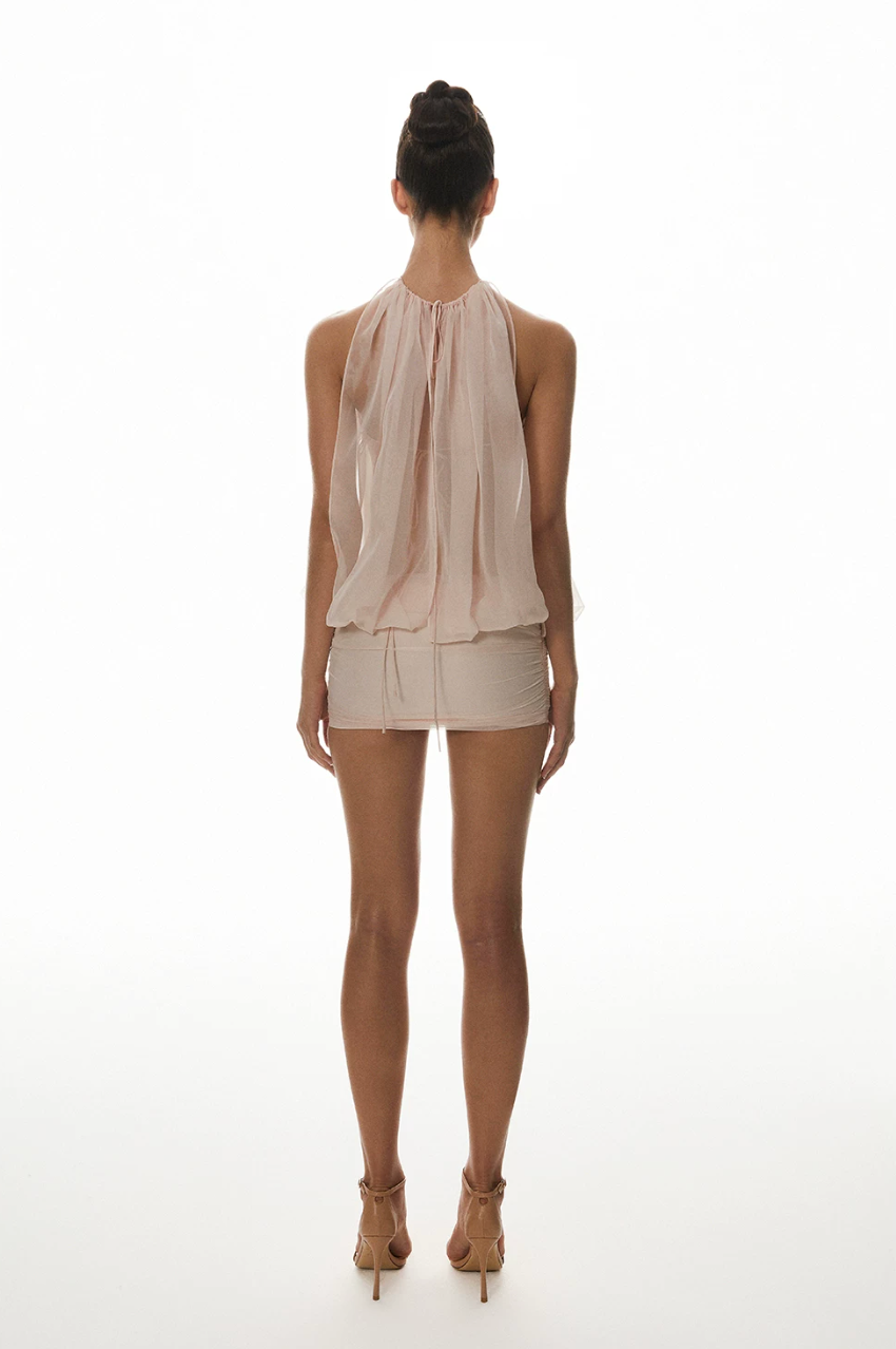 Blush Pink Halter Mini Dress
