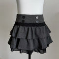 Vintage Button A-Line Mini Skirt