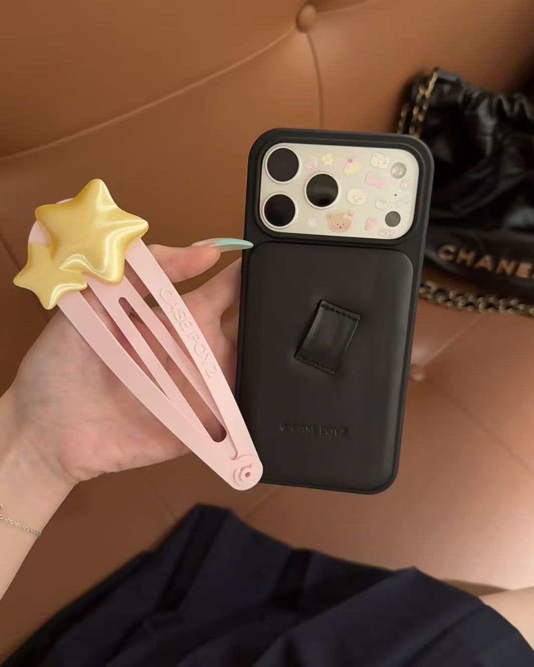 3D Star Hair Clip Phone Case