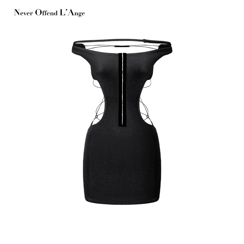 Backless Cross-Tie Halter Bodycon Dress