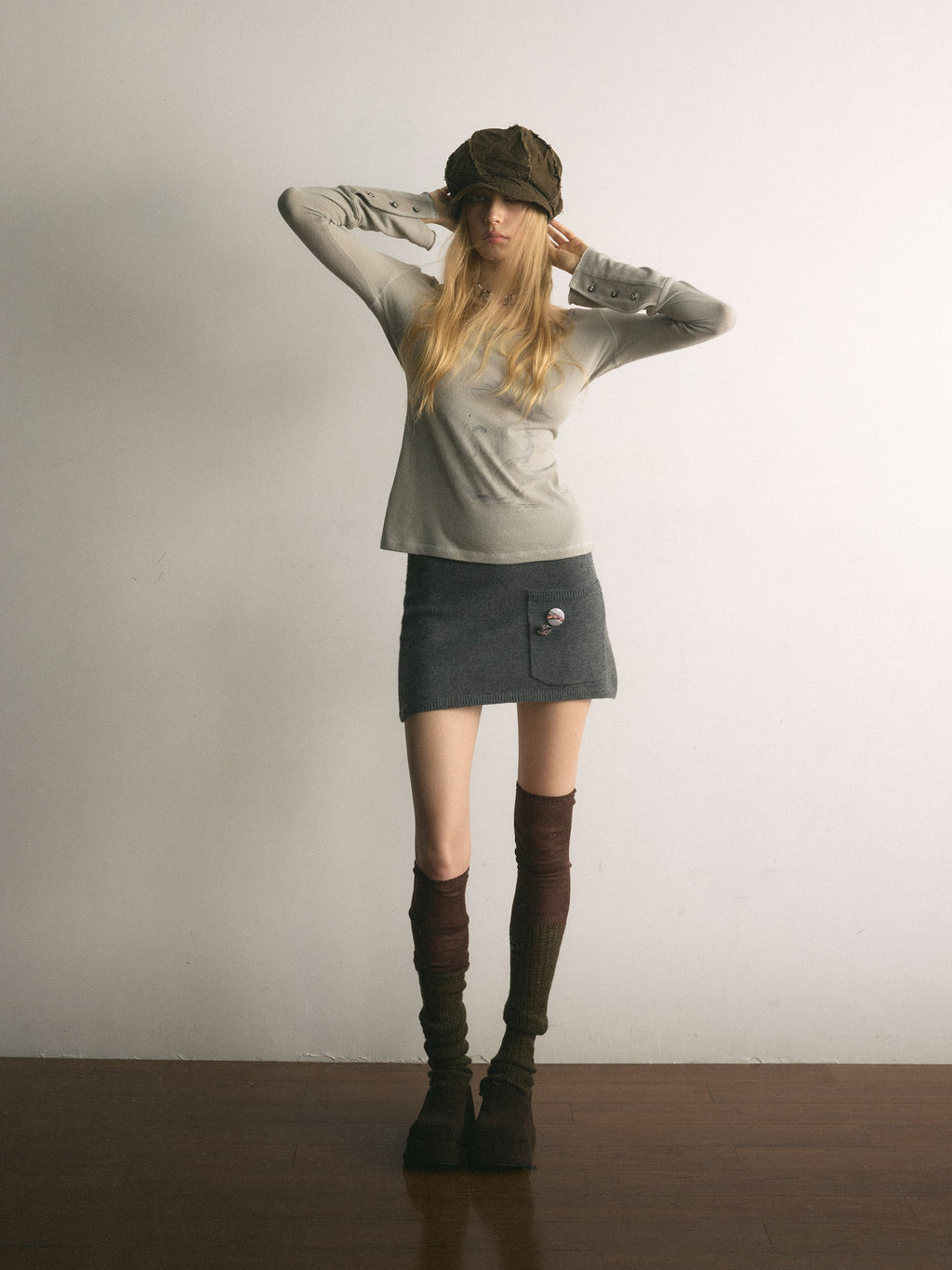[A001111]Easy-Wear Mini Skirt in Retro Cute Fabric