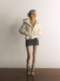 [A001112]Fiona Puffer Jacket with Playful Pom-Pom Details