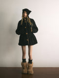 [A001118]Lilith’s Daily Vintage Cute Black Faux Fur Coat