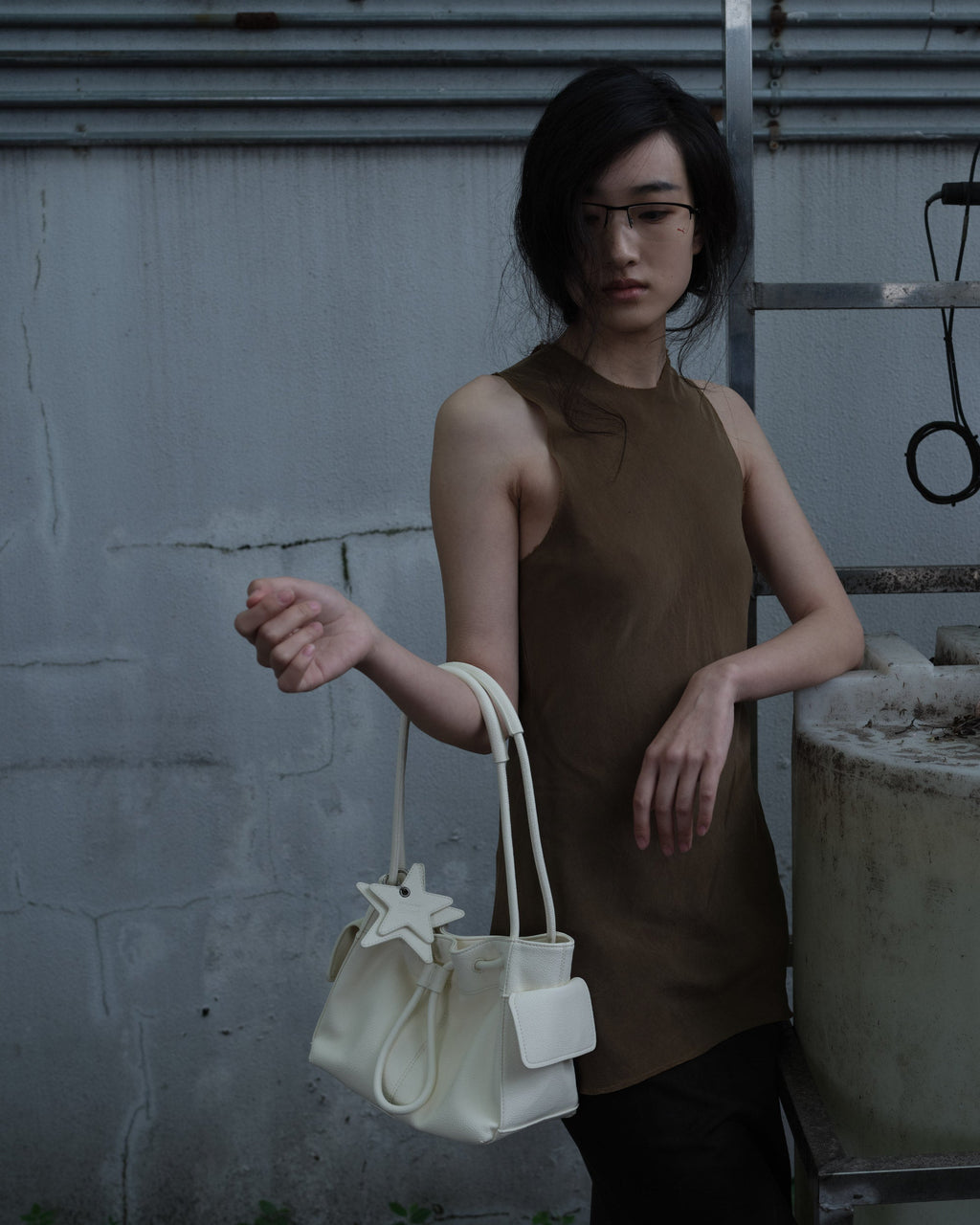 Cozy Drawstring Bag ivory mini detail image