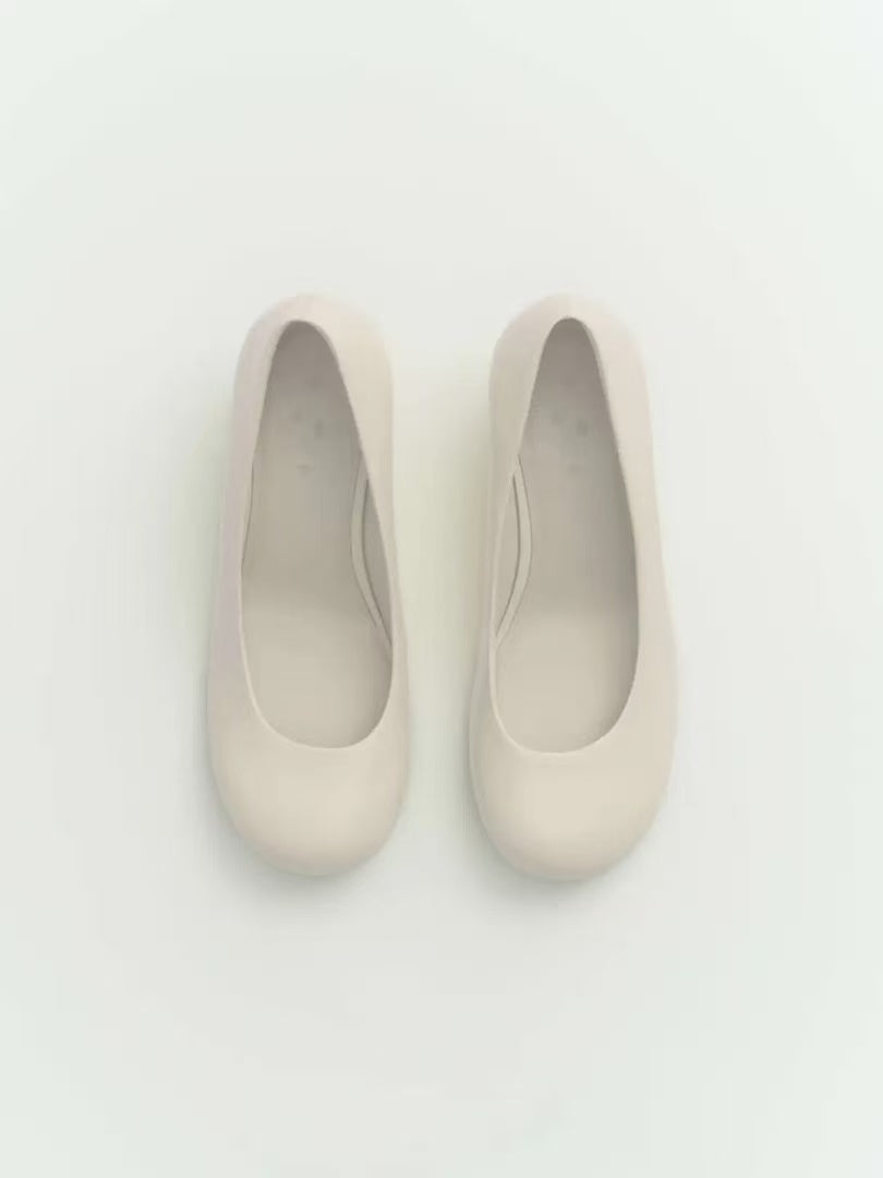 White Calfskin Wedge Heel Shoes