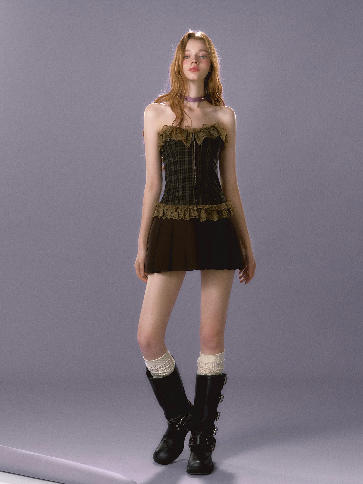 [E0064]Sexy vintage strapless dress