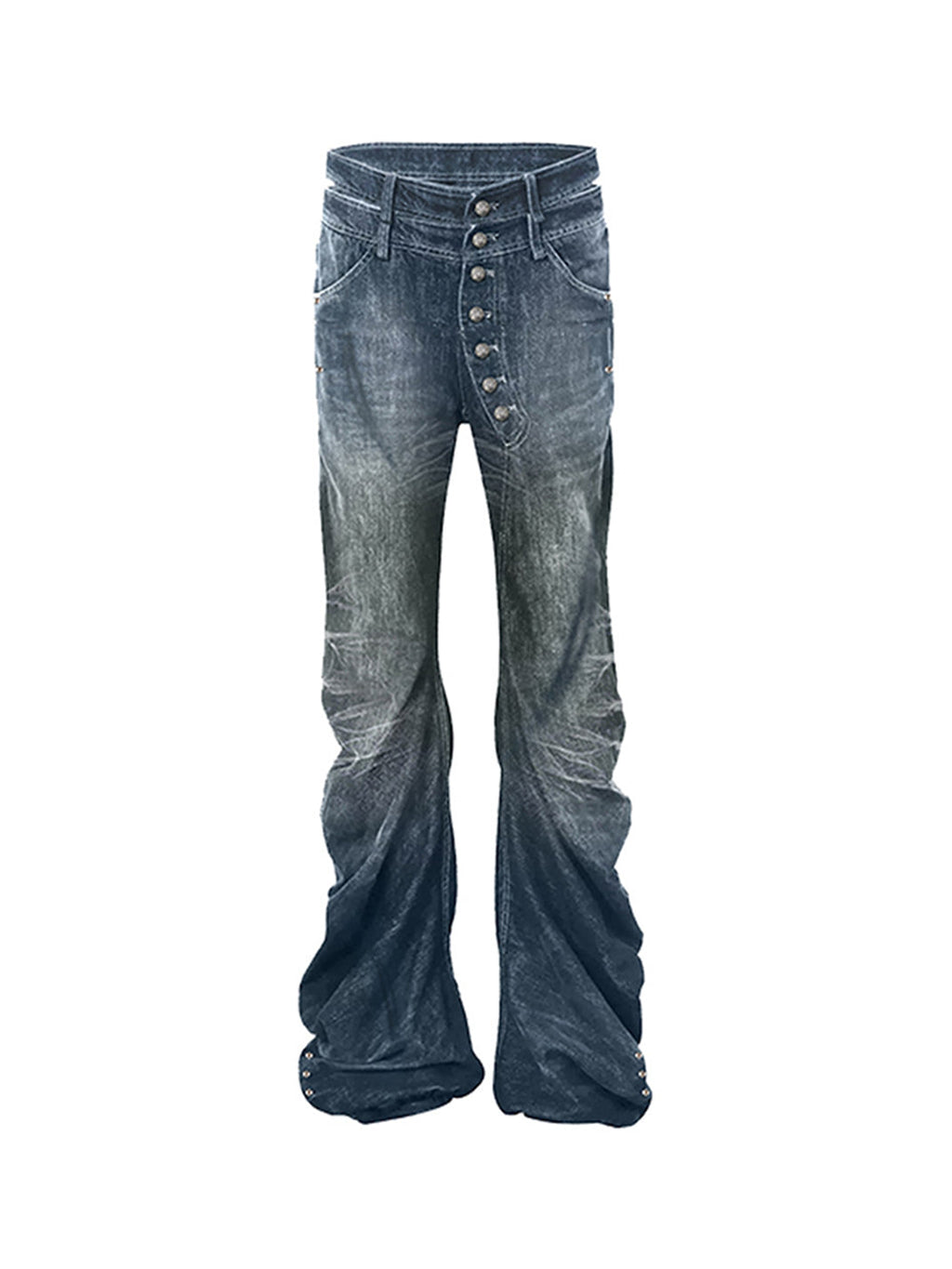 PAIKI 3D Cat Whisker Curved High-Stretch Jeans