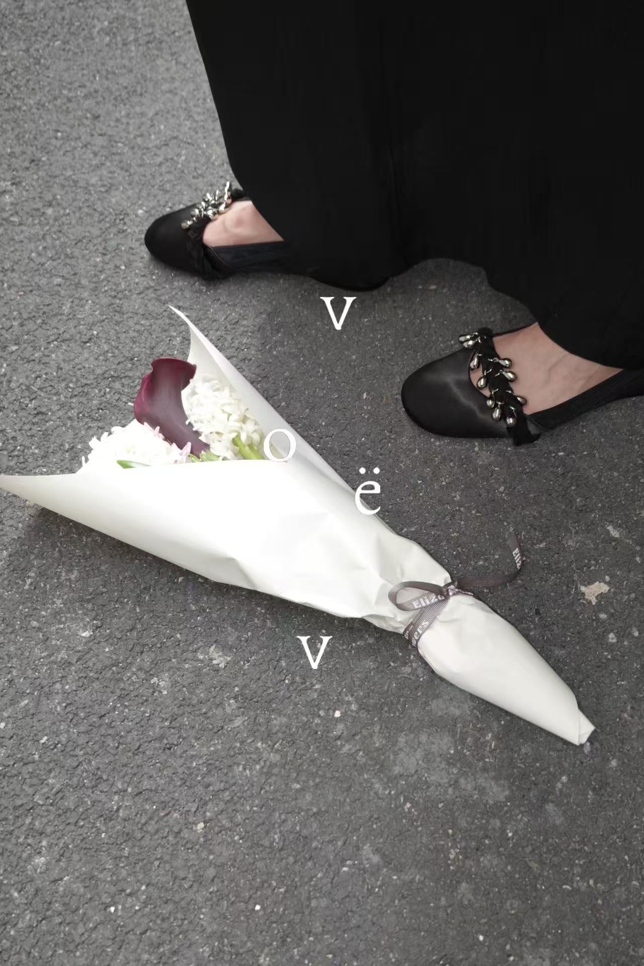 Black Silk Ballet Flats