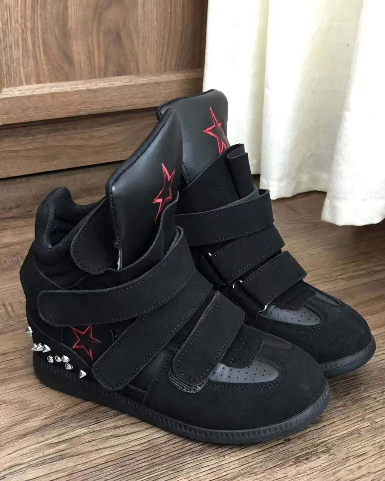 Retro Hidden Heel Canvas Casual Wedges