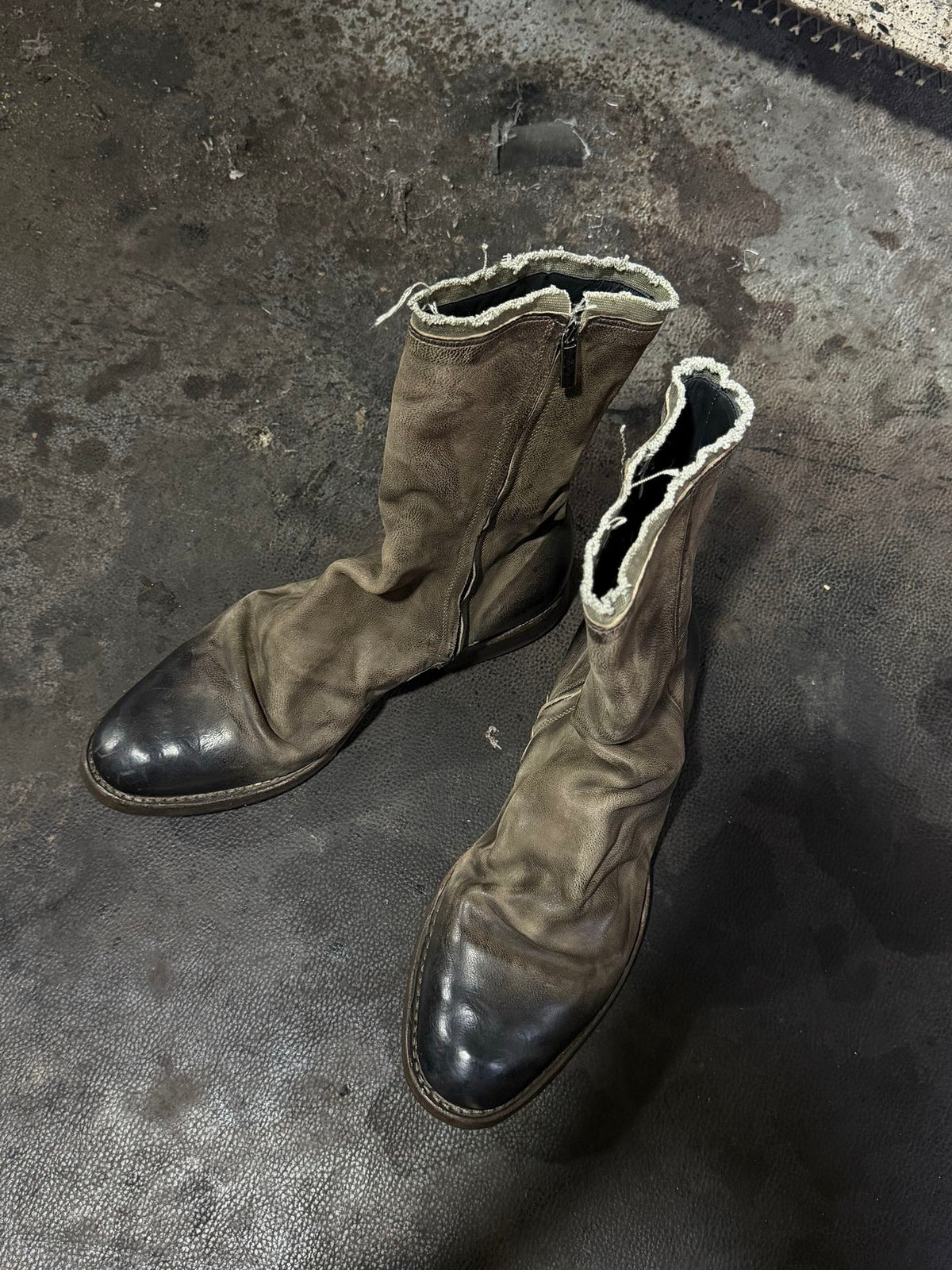 DISTRESSED SLouch MID-CALF BOOTS