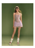 [D008]Purple Iris Bandeau Dress