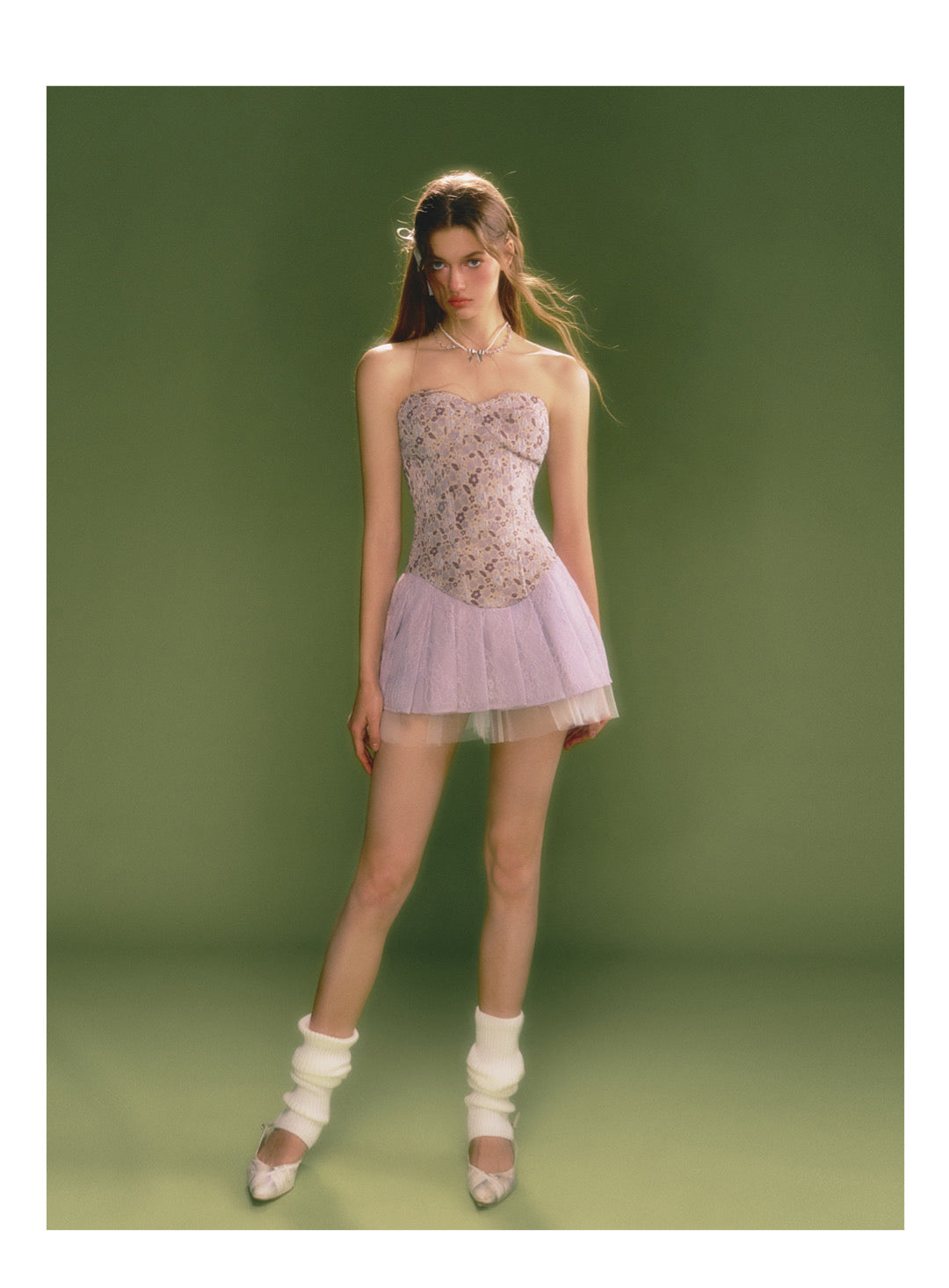 [D008]Purple Iris Bandeau Dress