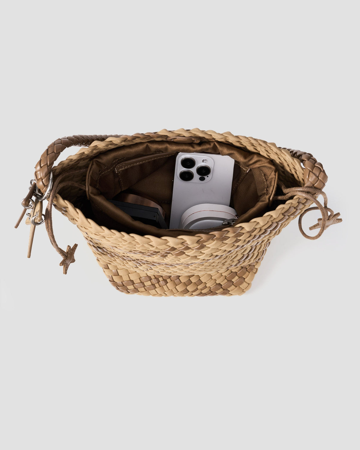 Woven Basket Bag - Sandalwood Brown front