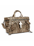 Leopard Print Cross Hardware Shoulder Bag
