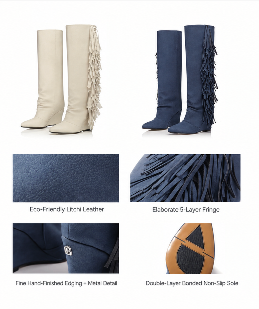 Schnürstiefel mit Pelzbesatz