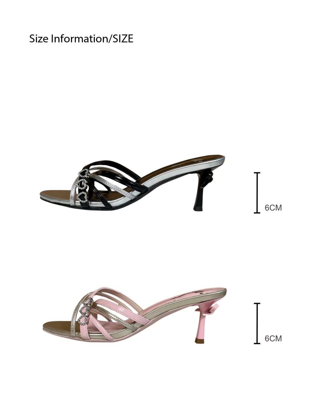 Ooops333 Coquette Bow Rhinestone Heart Heels