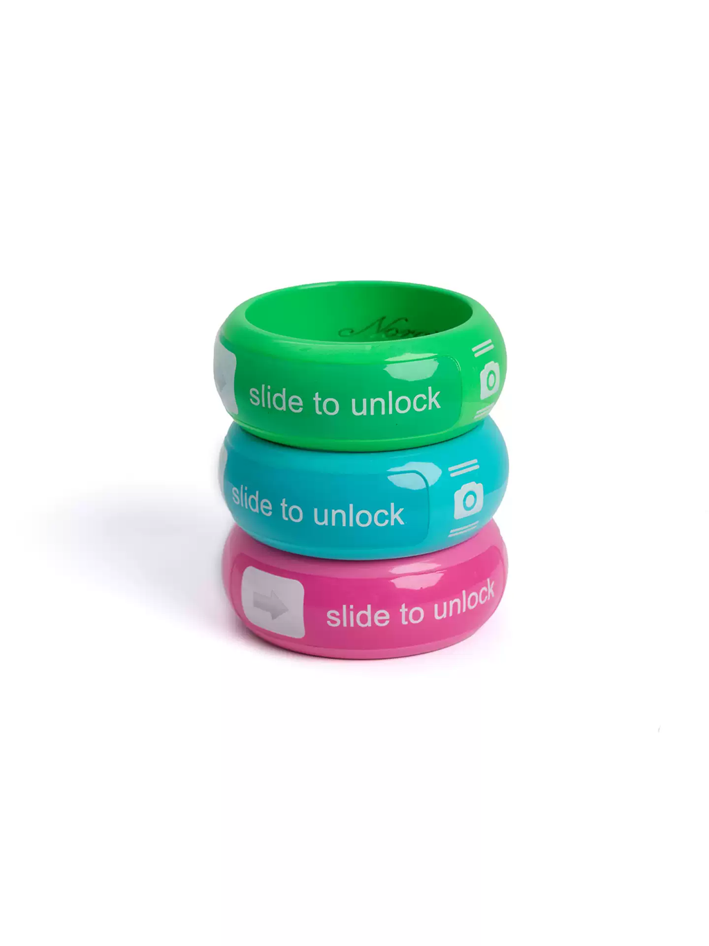 NORGIRA Slide to Unlock Neon Resin Wide Bangle