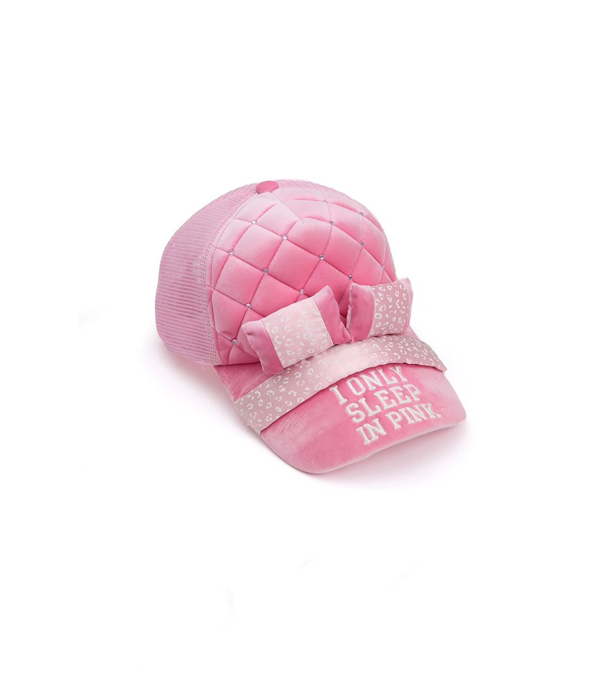 NORGIRA I ONLY SEELP IN PINK Bedroom Blingcap Velour Quilted Trucker Cap – Pink