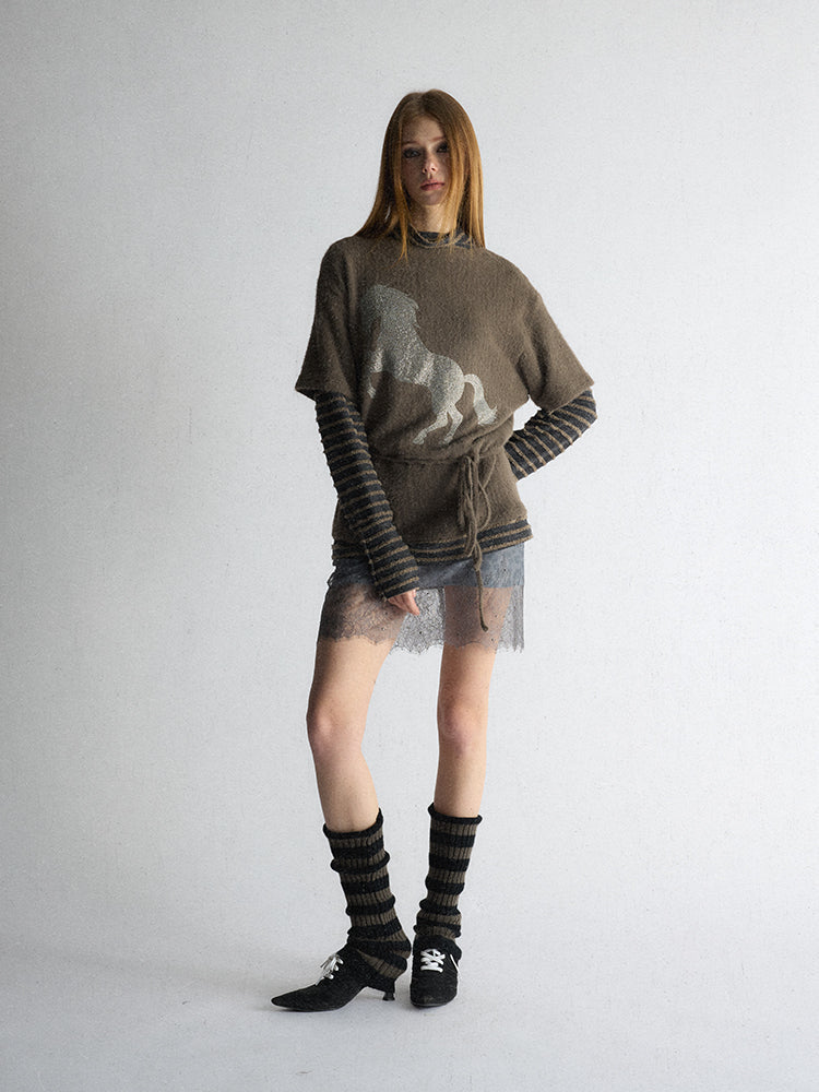 [A001142]Dirty Fit' Vintage Grunge Horse Racing Tee