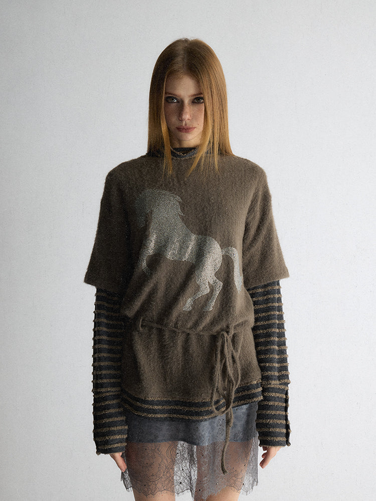 [A001142]Dirty Fit' Vintage Grunge Horse Racing Tee
