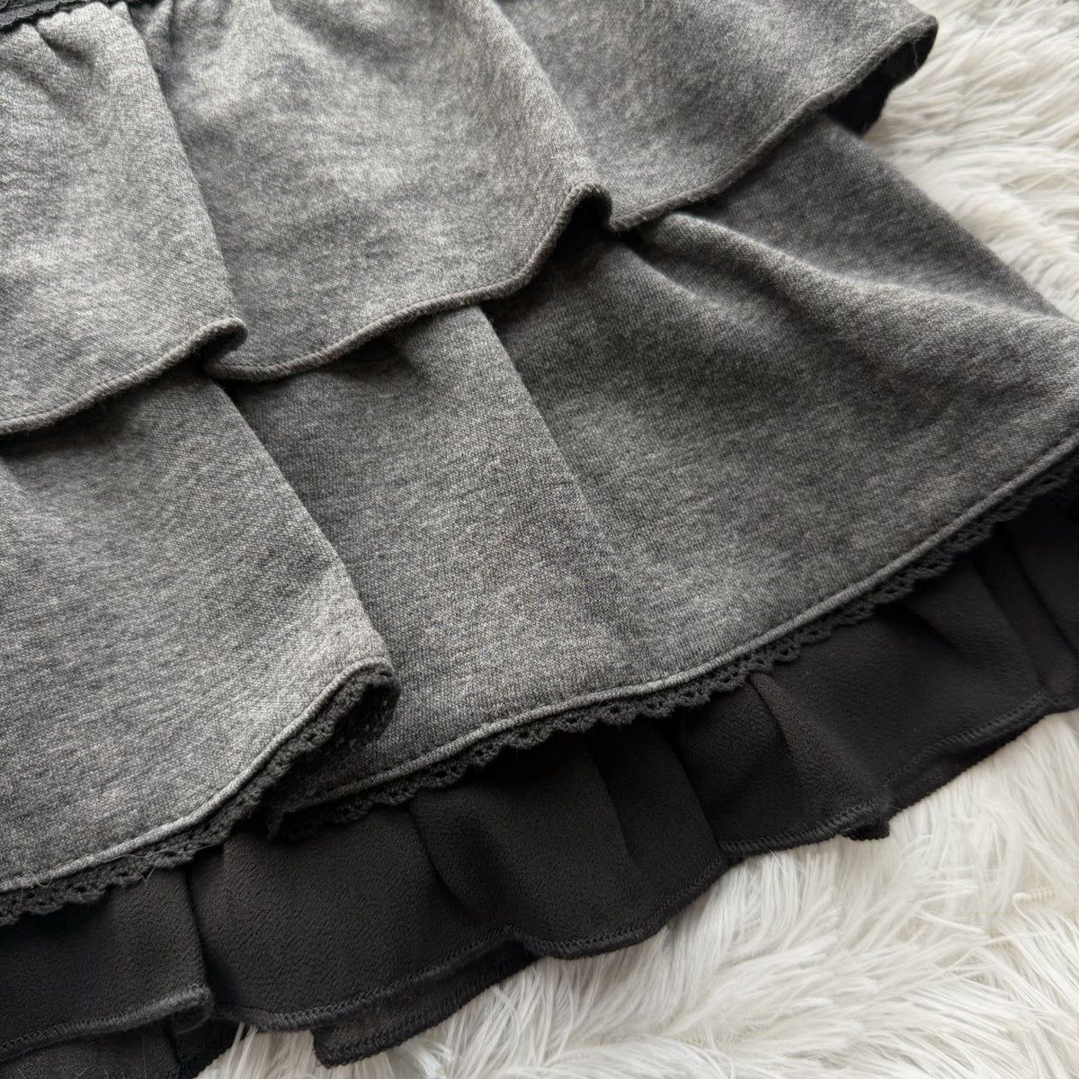 Vintage Button A-Line Mini Skirt with Built-in Shorts