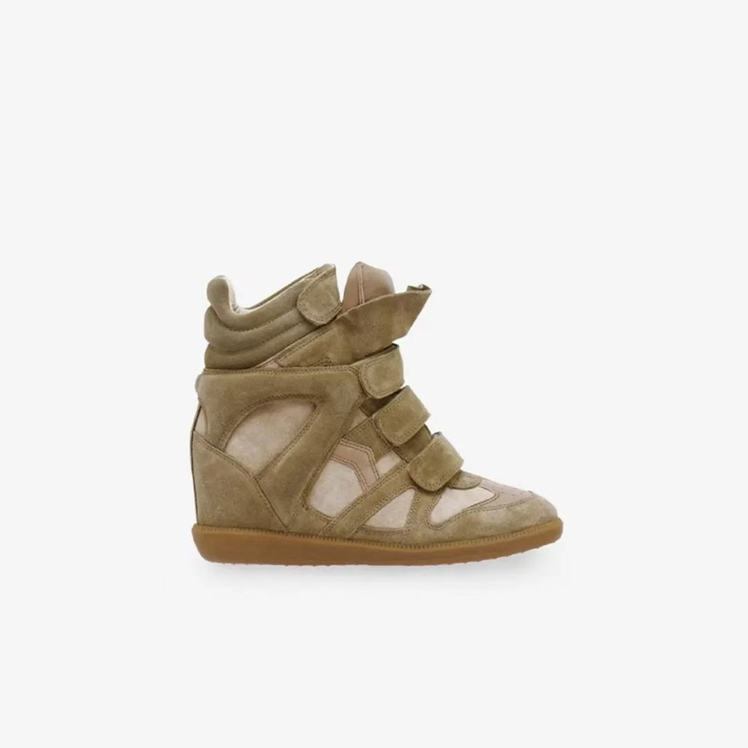 Y2K Hidden Heel High-Top Velcro Wedges