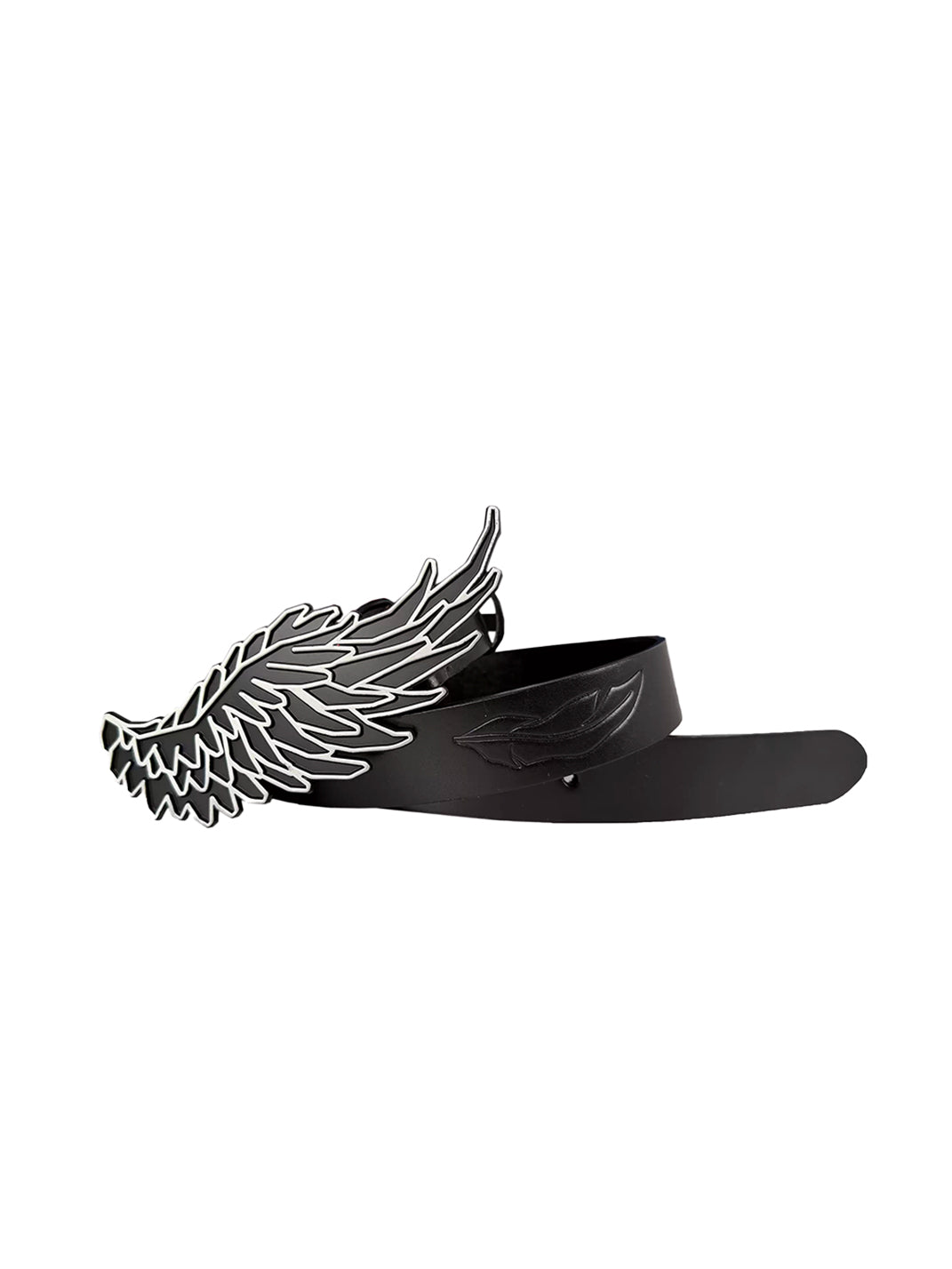 CHAI Wing Alloy Engraved Leather Belt – Yellow