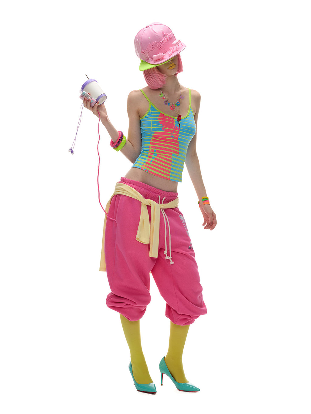 NORGIRA Blind Girl Cyan Striped Tank