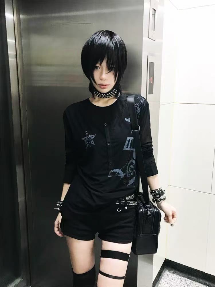 Ribbed Mesh Layering Long Sleeve Top