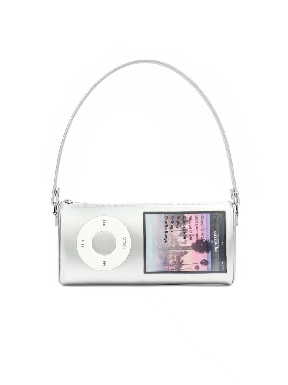 Retro MP3 Music Player Shoulder Bag - Silver