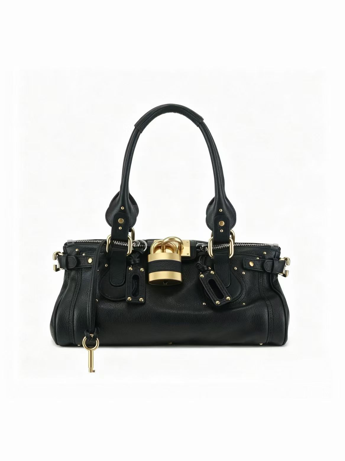Padlock Leather Satchel Bag