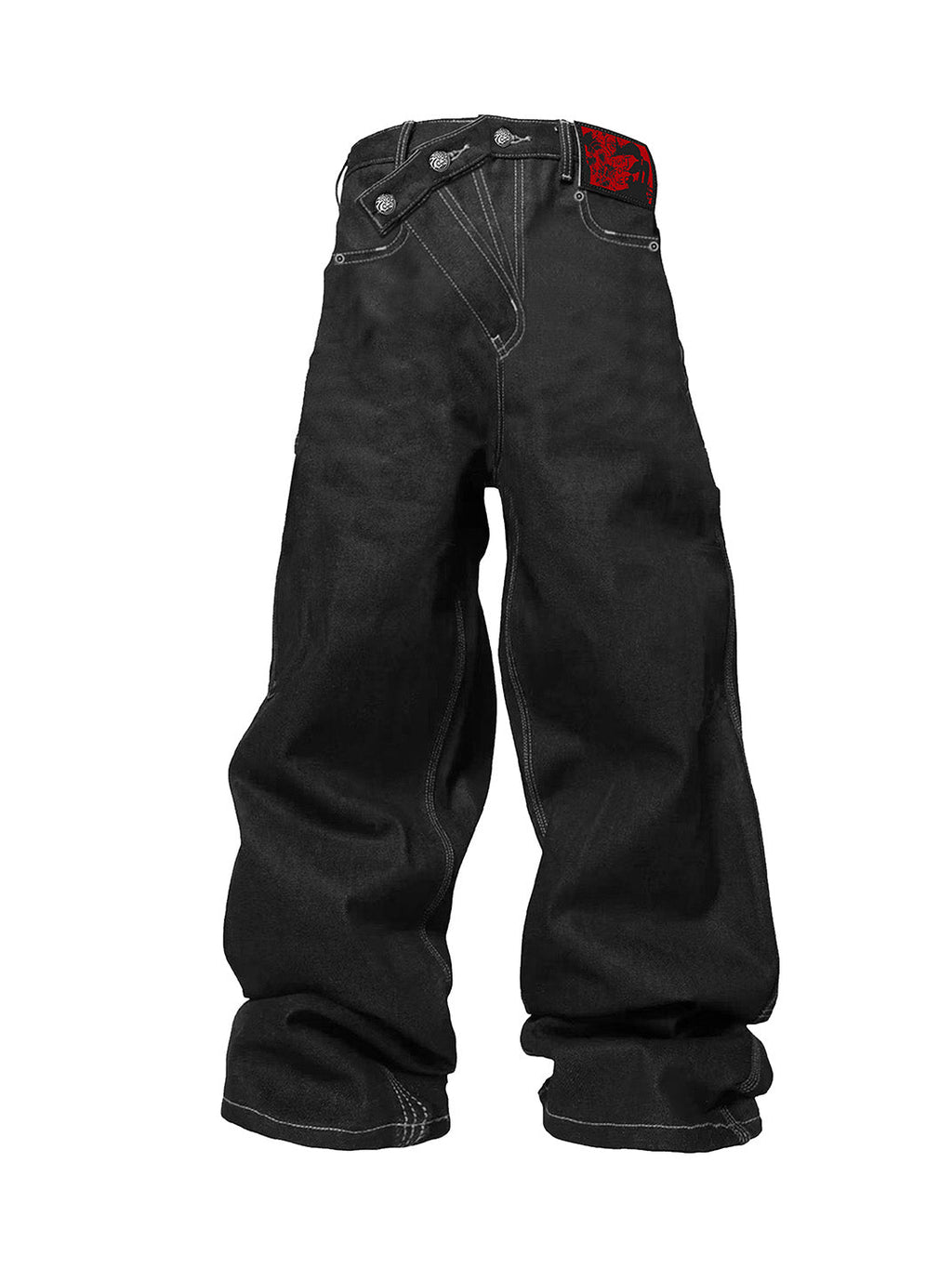 PAIKI Raw Denim Wide-Leg Jeans