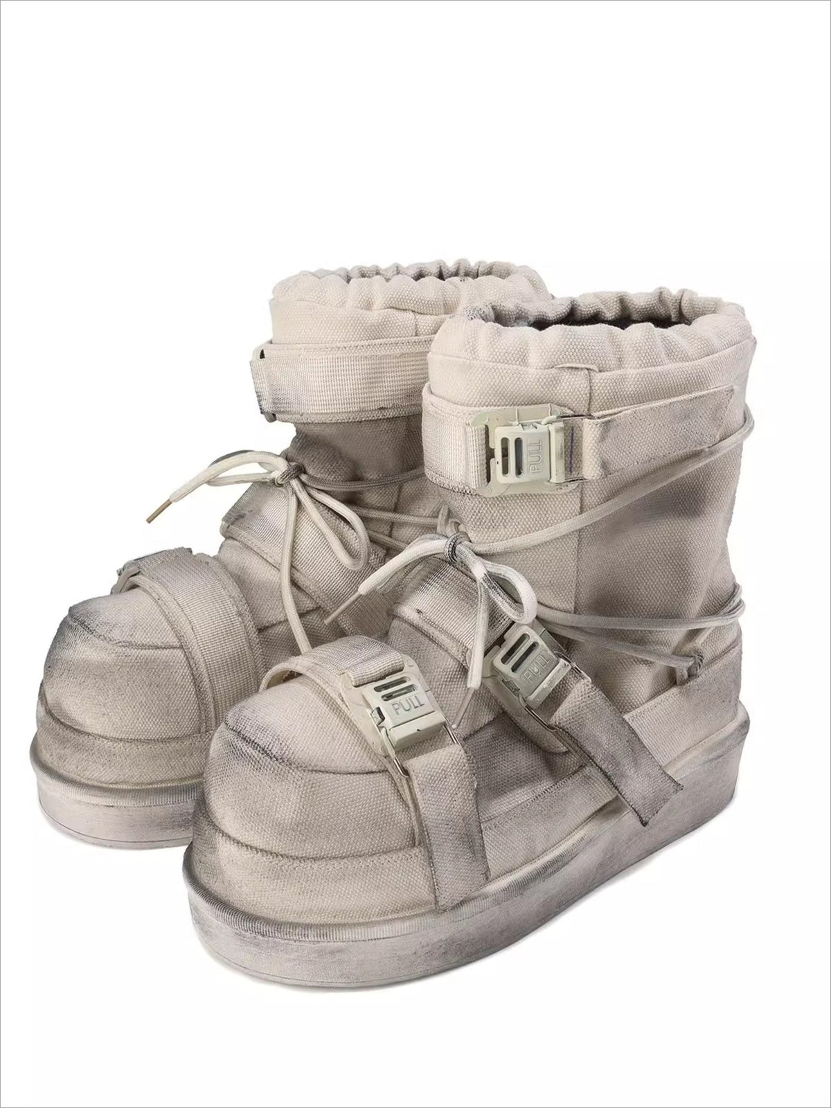 24ANS Detachable Sole Distressed Snow Boots