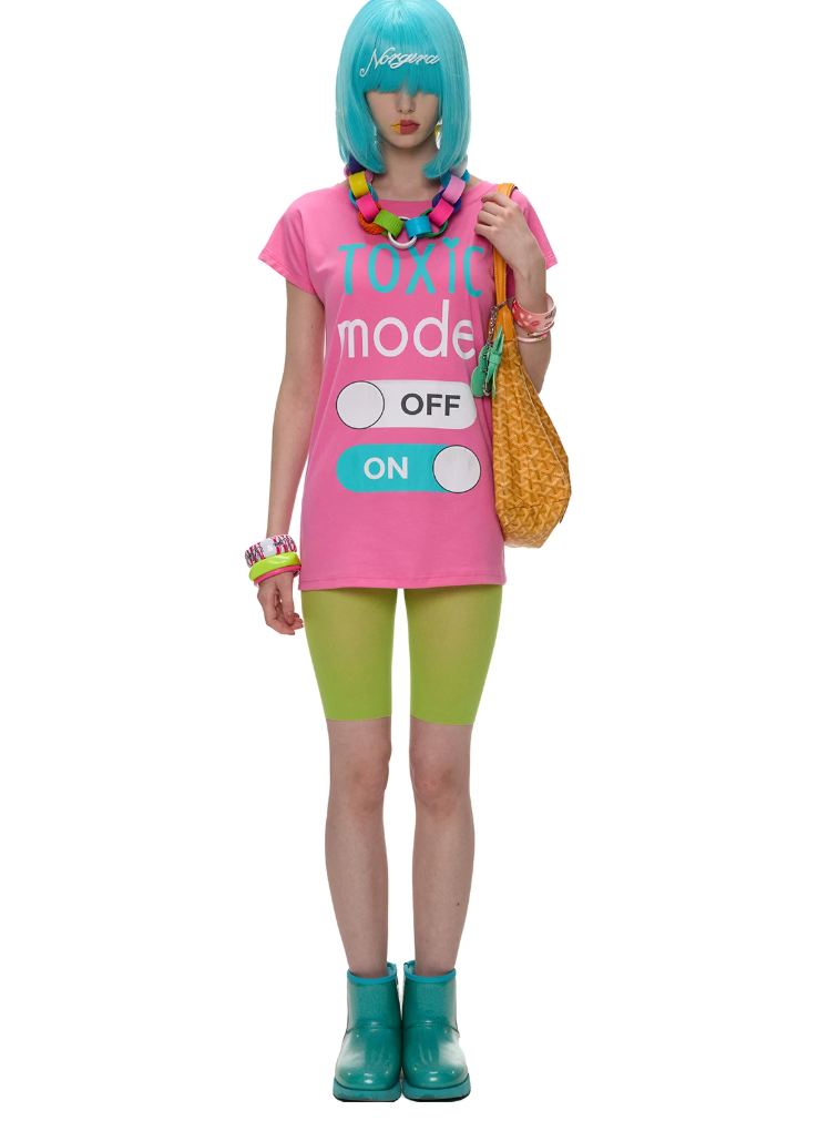 NORGIRA | Switch MODE Colorblock Print One-Shoulder T-Shirt