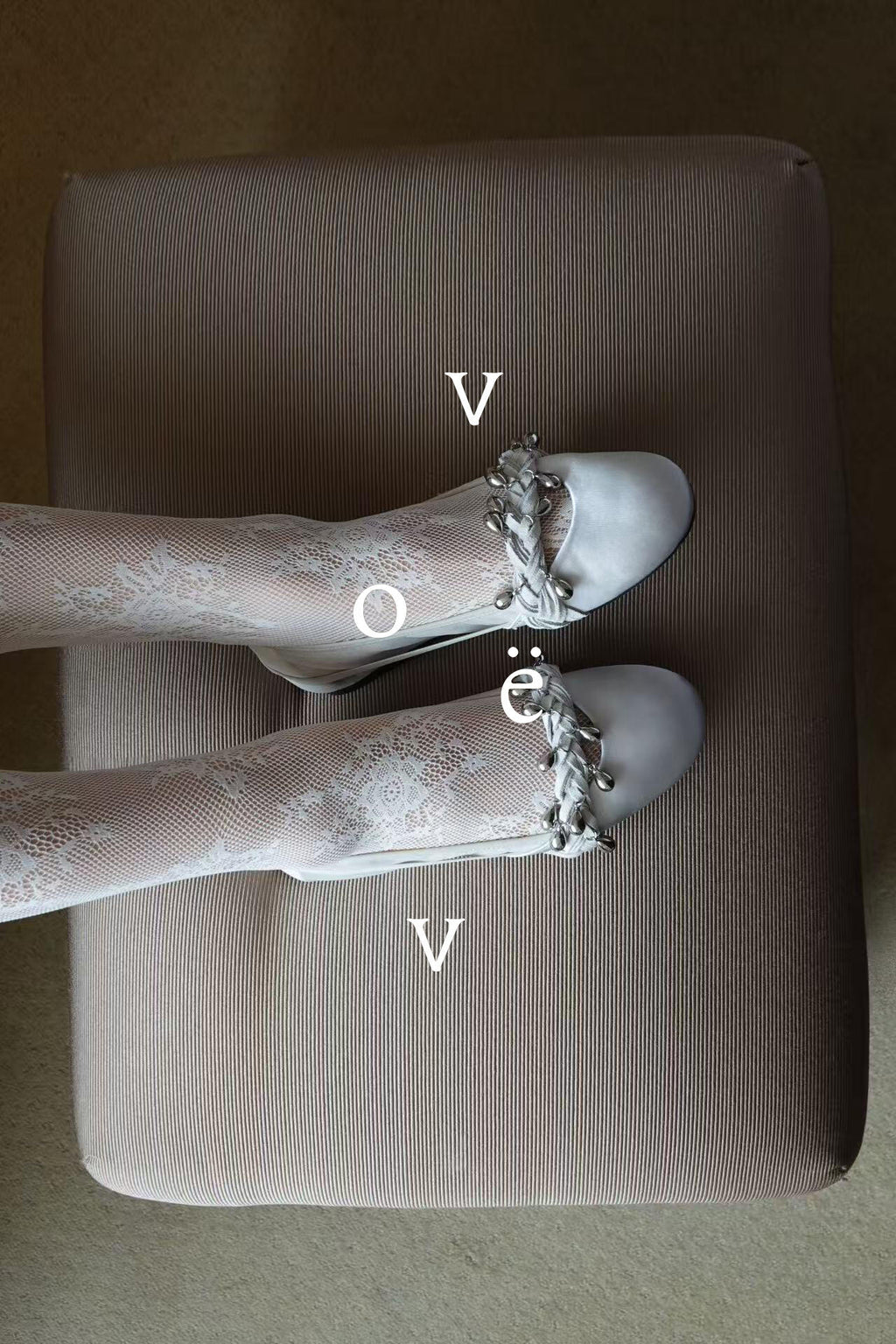 Silver-White Silk Ballet Flats