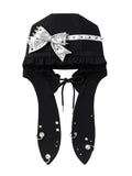 Stud Bow Bunny Hood Hat