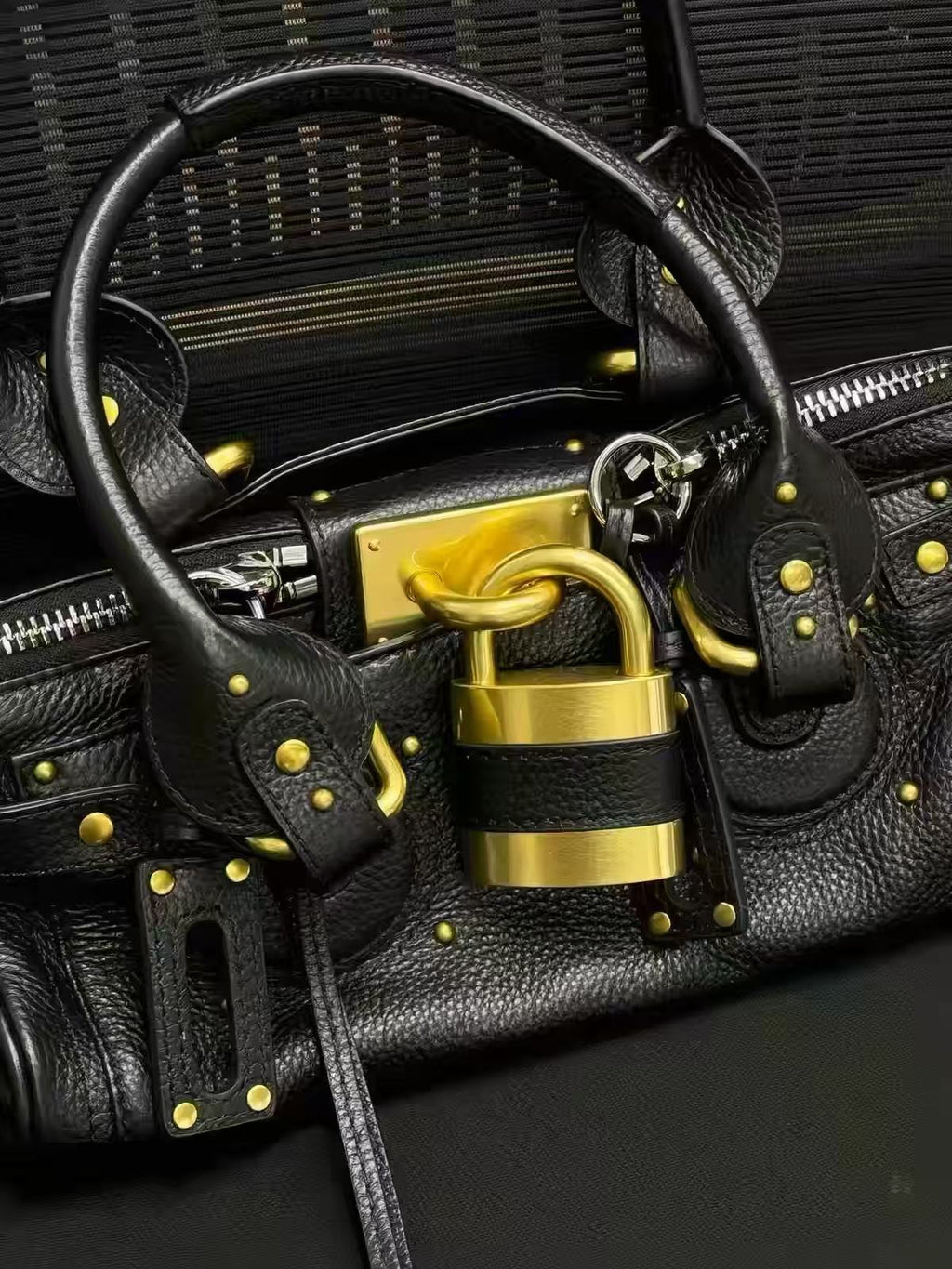 Padlock Leather Satchel Bag